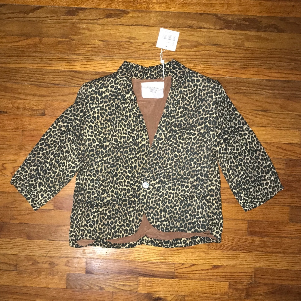 Acacia Leopard print Blazer - size Large
